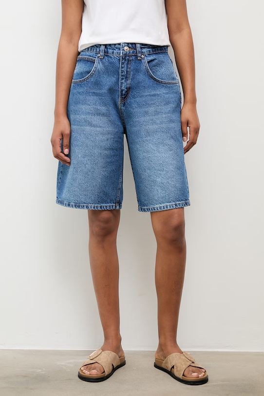 Answear.LAB szorty damskie bawełniane niebieski 512.tok