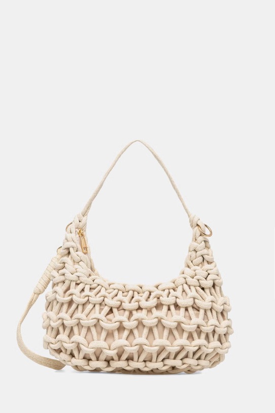 Answear.LAB torebka crossbody damska bawełniana beżowy 25011.hak