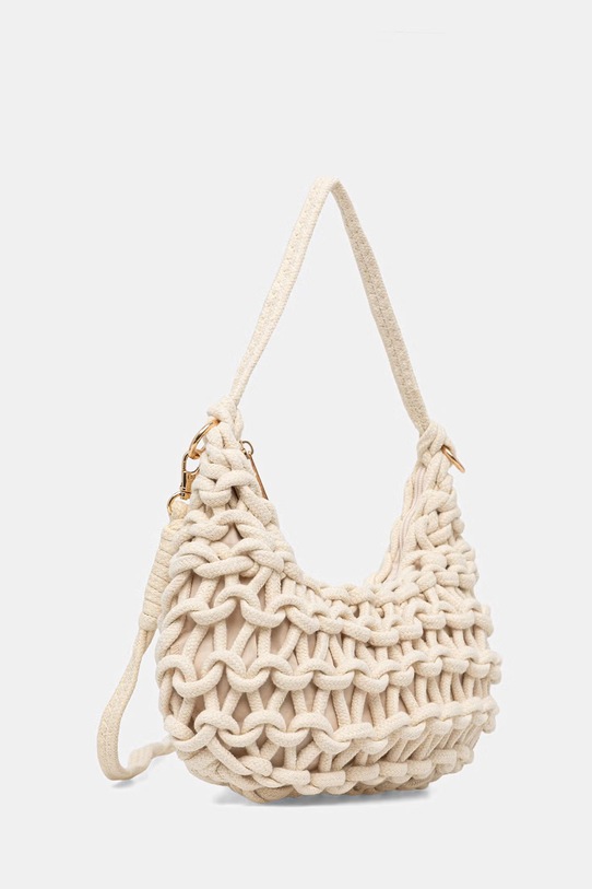 Answear.LAB torebka crossbody damska bawełniana 25011.hak beżowy WS26