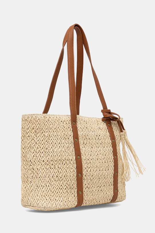 Answear.LAB torebka shopper damska pleciona MXZQ2501270950 beżowy WS26