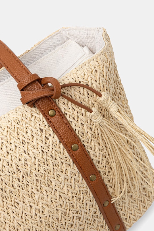 Answear.LAB torebka shopper damska pleciona beżowy MXZQ2501270950