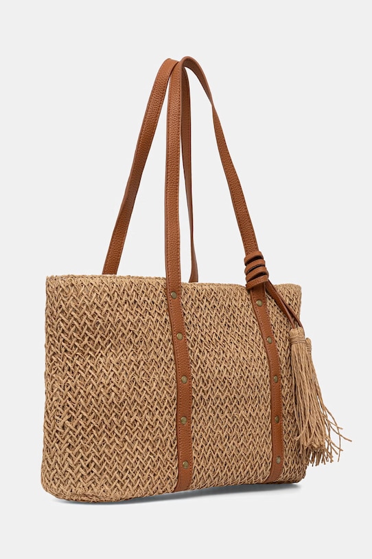 Answear.LAB torebka shopper damska pleciona MXZQ2501270950 brązowy WS26