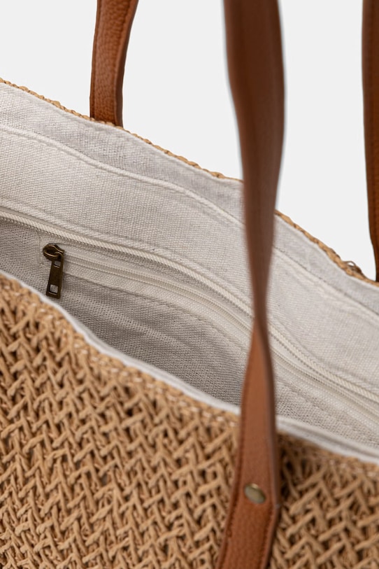 Answear.LAB torebka shopper damska pleciona MXZQ2501270950 brązowy