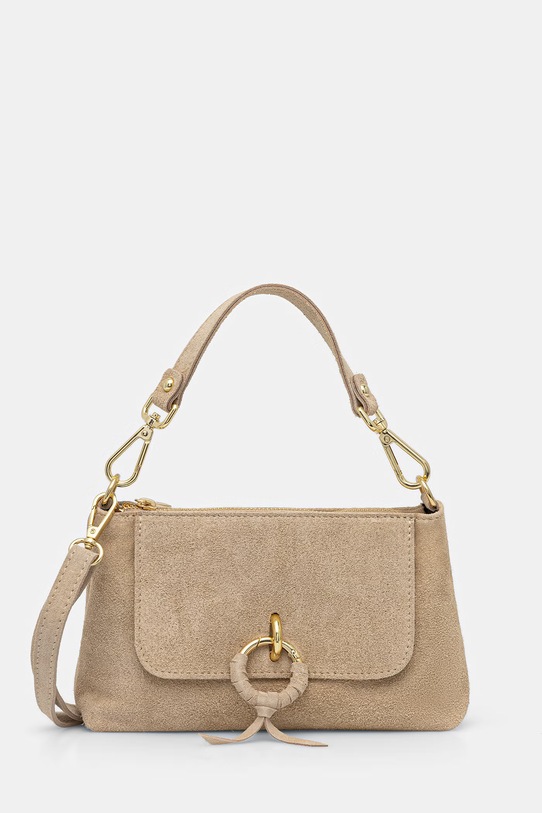 Answear.LAB Geantă crossbody de femei din piele întoarsă bej C00046.isr