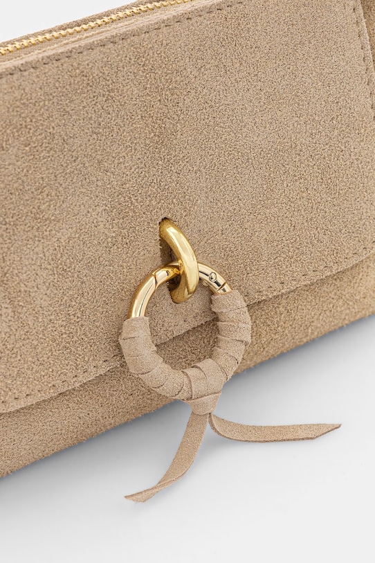 Answear.LAB Geantă crossbody de femei din piele întoarsă bej C00046.isr