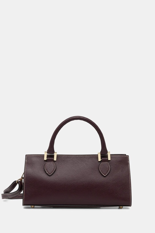 Answear.LAB torebka skórzana skóra licowa bordowy A00011.isr