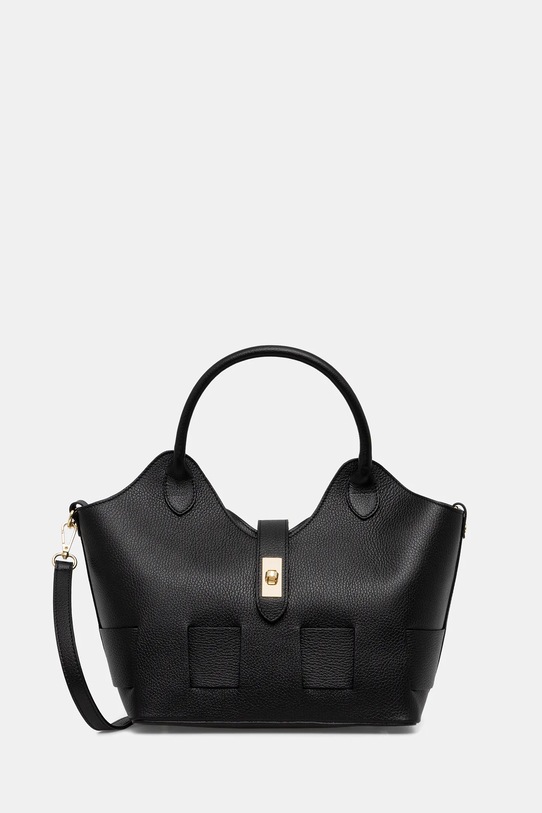 Answear.LAB torebka skórzana skóra licowa czarny C00049G.isr