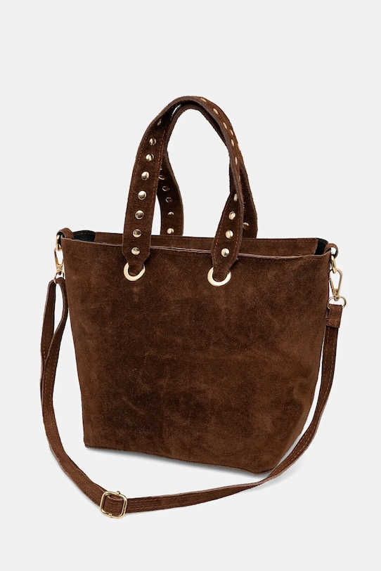 Akcesoria Answear.LAB torebka zamszowa 1300.hak brązowy