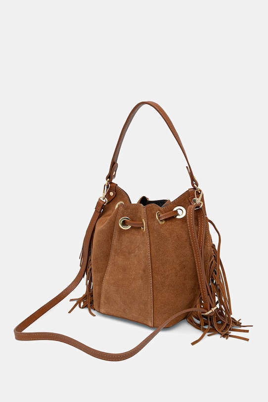 Akcesoria Answear.LAB torebka zamszowa 1418.hak brązowy