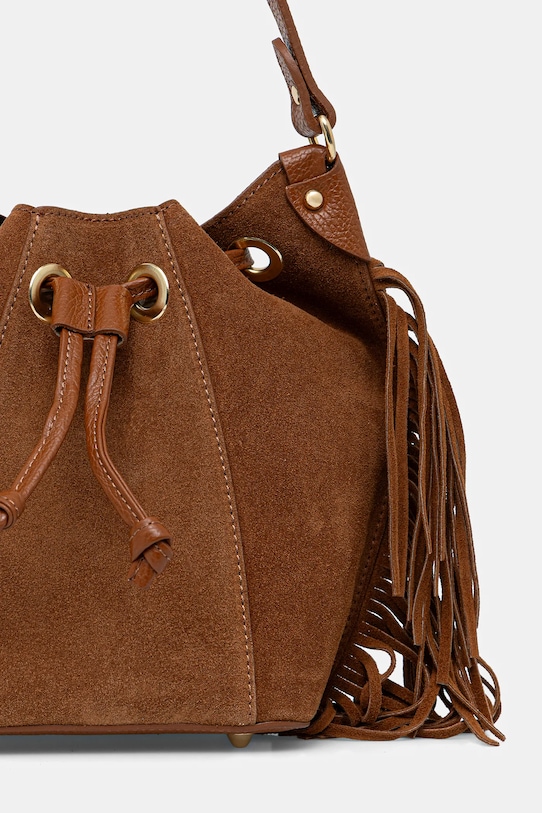 Answear.LAB torebka zamszowa brązowy 1418.hak