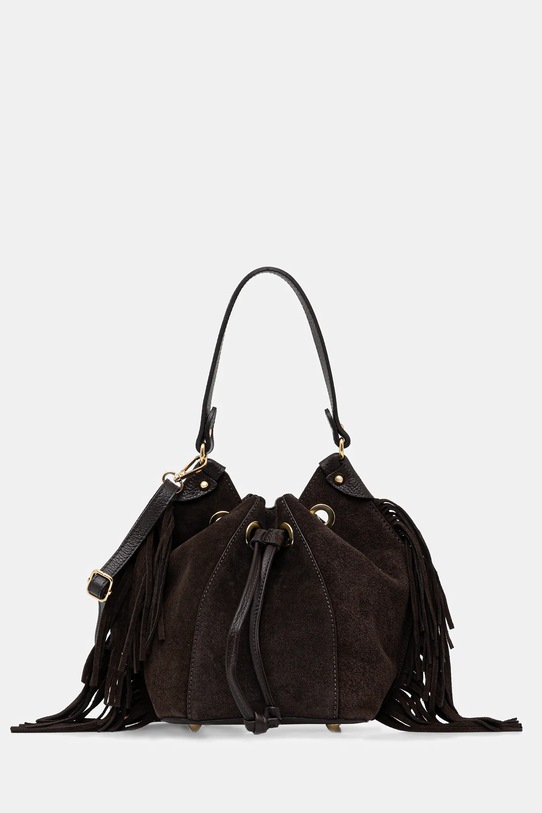 Answear.LAB torebka zamszowa skóra licowa brązowy 1418.hak