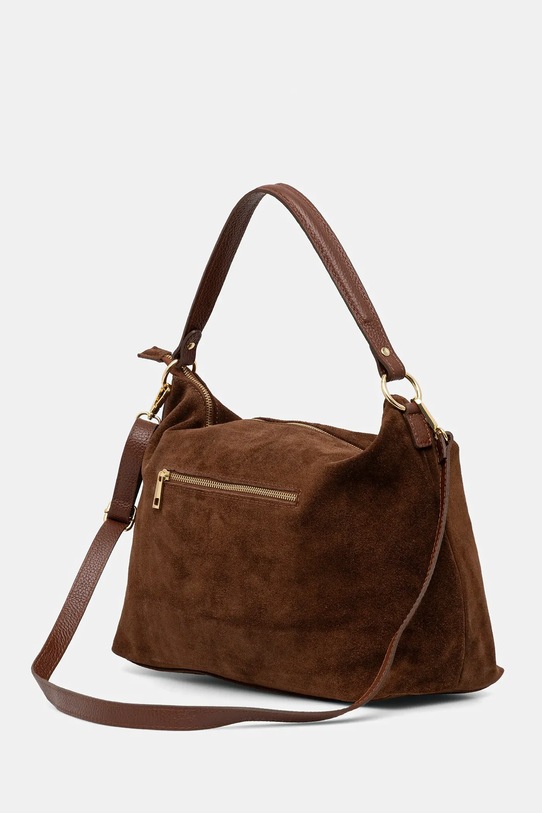 Akcesoria Answear.LAB torebka zamszowa 1414.hak brązowy