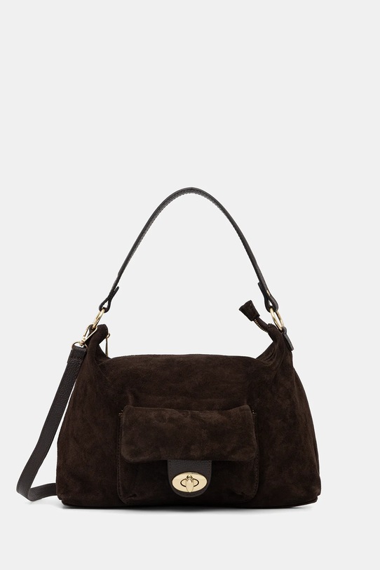 Answear.LAB torebka zamszowa skóra zamszowa brązowy 1414.hak