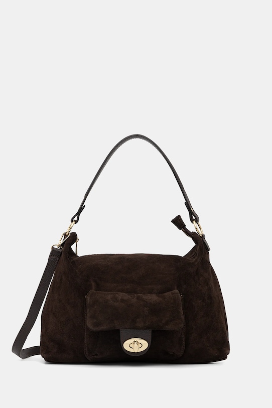 Answear.LAB torebka zamszowa skóra zamszowa brązowy 1414.hak