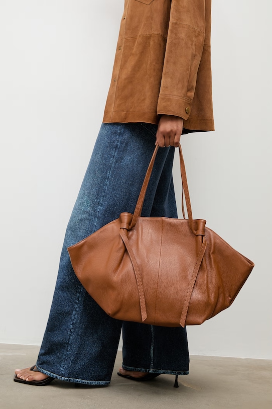 Kožená kabelka Answear.LAB usňová koža hnedá WS26-TOD050