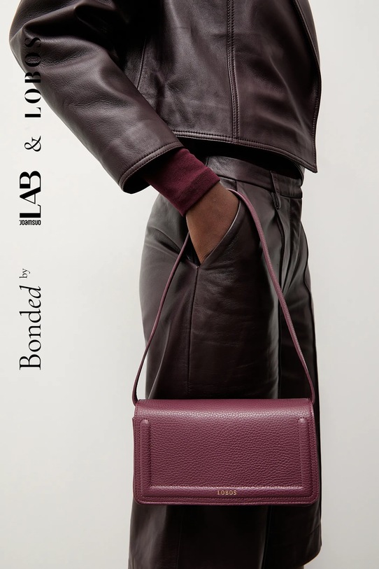 Bonded by Answear.LAB & LOBOS torebka skórzana skóra licowa bordowy CAPRI