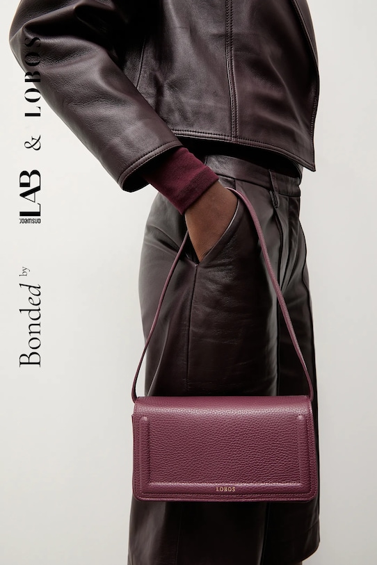 Bonded by Answear.LAB & LOBOS torebka skórzana skóra licowa bordowy CAPRI