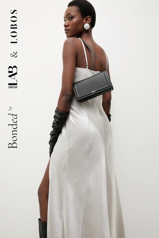 Bonded by Answear.LAB & LOBOS torebka skórzana skóra licowa czarny MIDI CAPRI 2.0