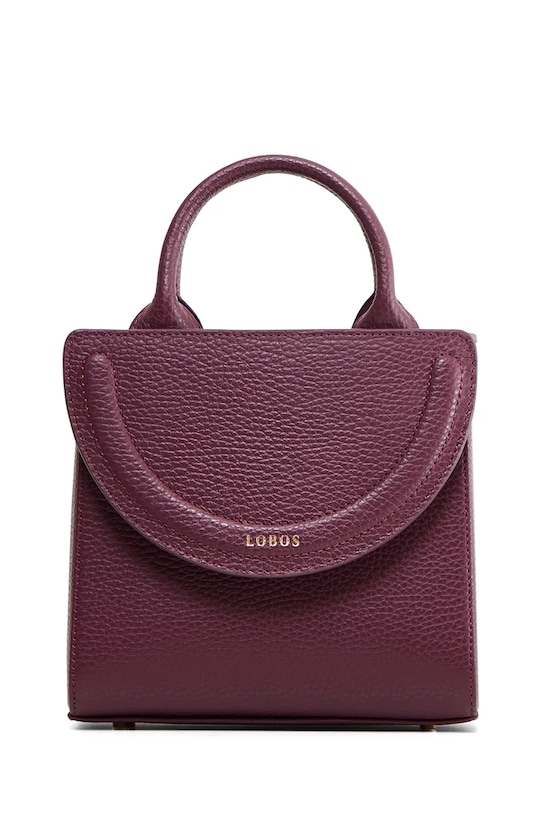 Akcesoria Bonded by Answear.LAB & LOBOS torebka skórzana MINI Q z przypinką ARCO bordowy