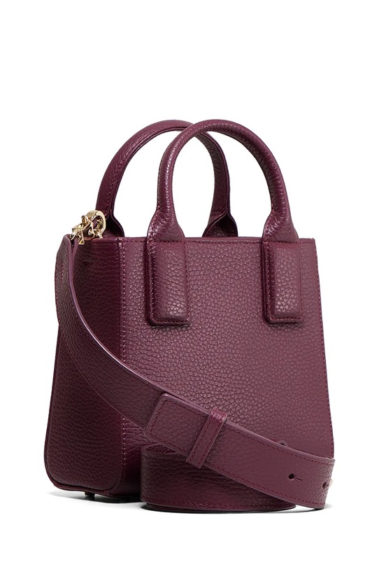 Bonded by Answear.LAB & LOBOS torebka skórzana bordowy MINI Q z przypinką ARCO