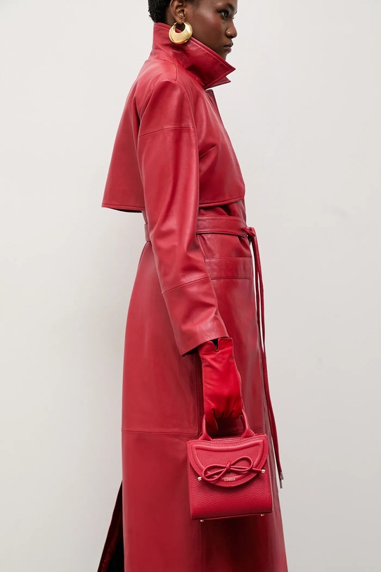 Bonded by Answear.LAB & LOBOS torebka skórzana MINI Q z przypinką BOW