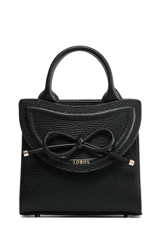 Akcesoria Bonded by Answear.LAB & LOBOS torebka skórzana MINI Q z przypinką BOW czarny