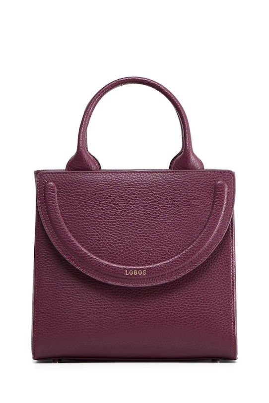 Akcesoria Bonded by Answear.LAB & LOBOS torebka skórzana MIDI Q z przypinką ARCO bordowy