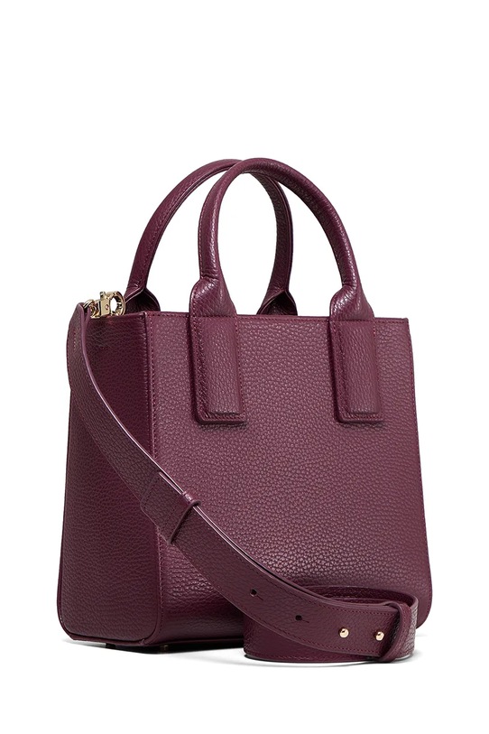 Bonded by Answear.LAB & LOBOS torebka skórzana bordowy MIDI Q z przypinką ARCO