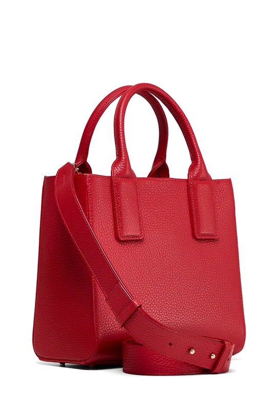 Bonded by Answear.LAB & LOBOS torebka skórzana czerwony MIDI Q z przypinką BOW