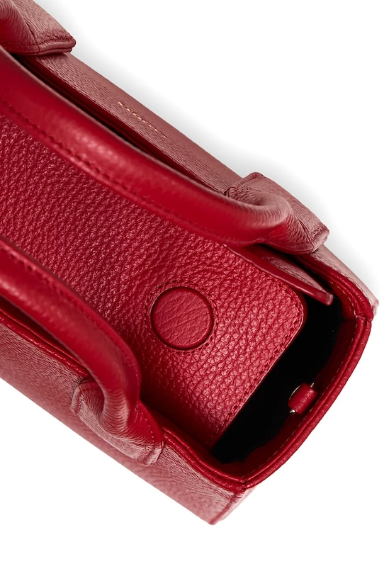 Bonded by Answear.LAB & LOBOS torebka skórzana MIDI Q z przypinką BOW czerwony