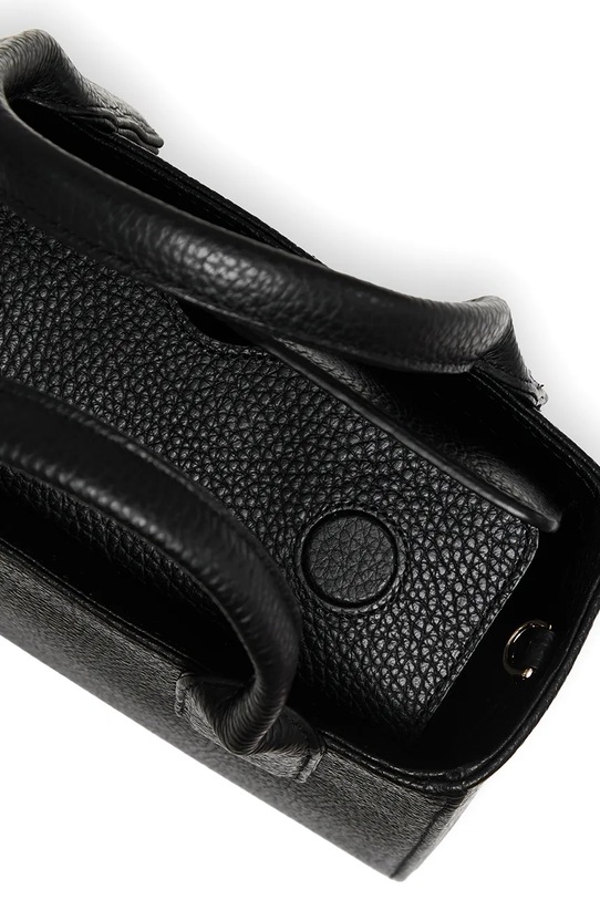 Bonded by Answear.LAB & LOBOS torebka skórzana MIDI Q z przypinką BOW czarny