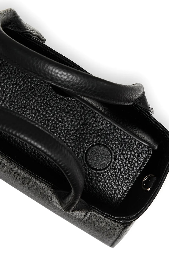 Bonded by Answear.LAB & LOBOS torebka skórzana MIDI Q z przypinką BOW czarny