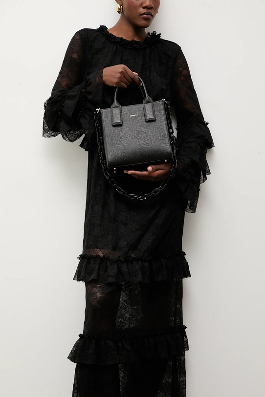 Bonded by Answear.LAB & LOBOS torebka skórzana MIDI Q z przypinką BOW