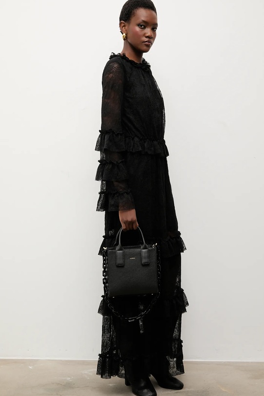 Bonded by Answear.LAB & LOBOS torebka skórzana MIDI Q z przypinką BOW