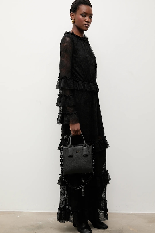 Bonded by Answear.LAB & LOBOS torebka skórzana MIDI Q z przypinką BOW