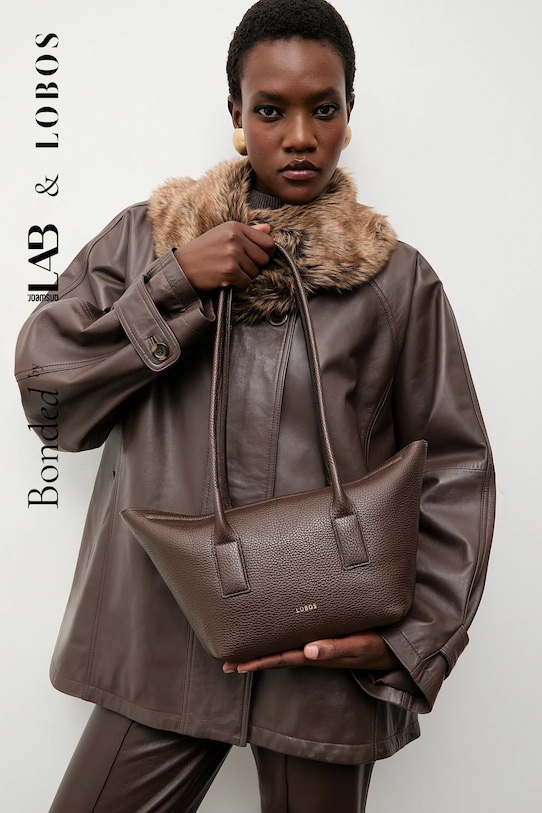Bonded by Answear.LAB & LOBOS torebka skórzana skóra licowa brązowy BOLOGNA