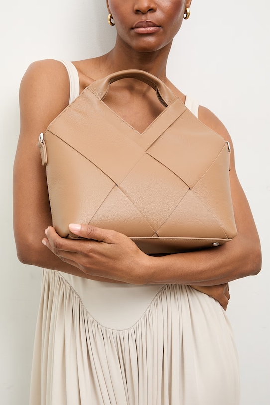 Kožená kabelka Answear.LAB usňová koža béžová QL.2.cjk