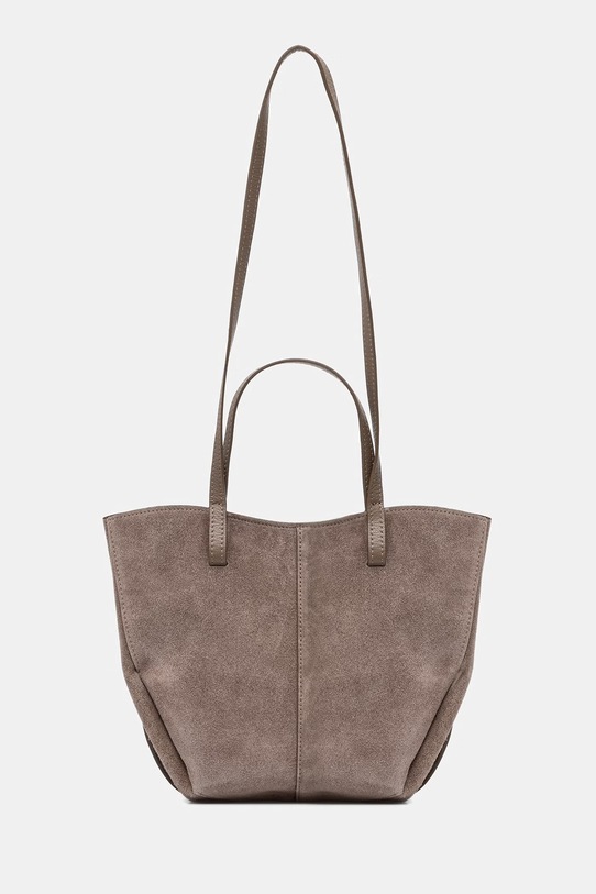 Answear.LAB torebka zamszowa skóra licowa brązowy c0003-picolino.ISR