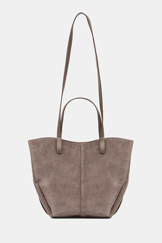 Answear.LAB torebka zamszowa skóra licowa brązowy c0003-picolino.ISR