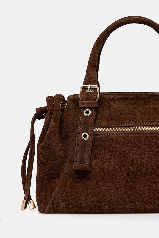 Akcesoria Answear.LAB torebka zamszowa c00058.ISR brązowy