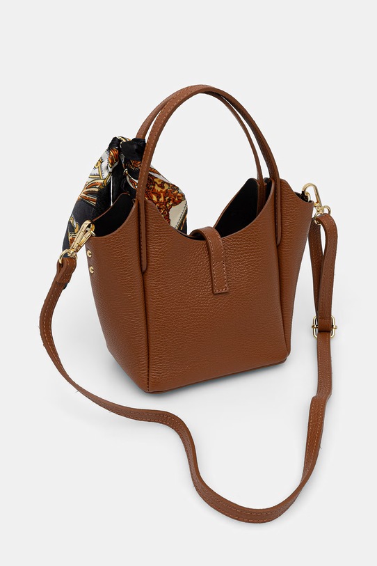 Akcesoria Answear.LAB torebka skórzana a00014.ISR brązowy