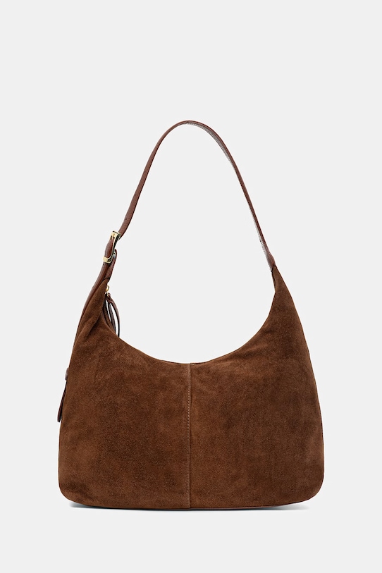 Answear.LAB torebka zamszowa skóra zamszowa brązowy mlp134h03.isr