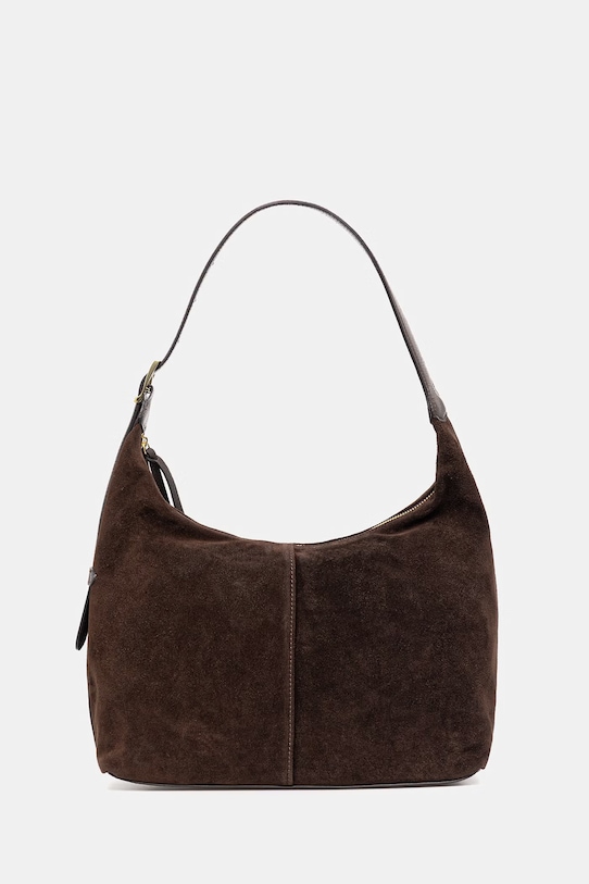 Answear.LAB torebka zamszowa skóra zamszowa brązowy mlp134h03.isr