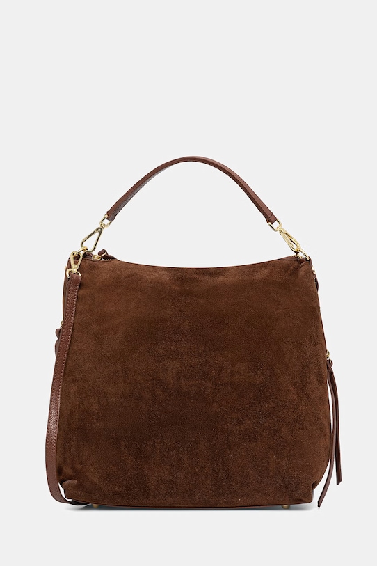 Answear.LAB torebka zamszowa skóra licowa brązowy MBP148HO3