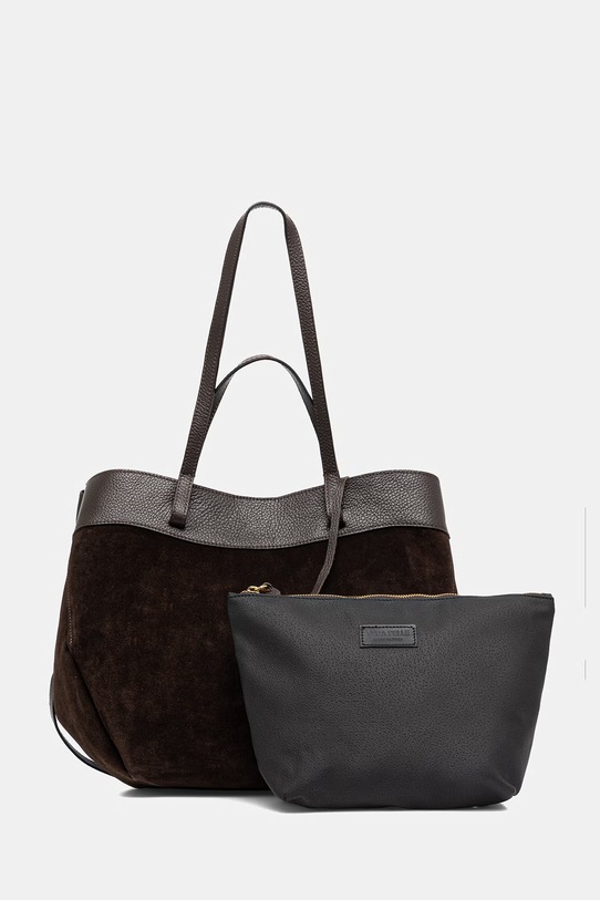 Answear.LAB torebka zamszowa skóra licowa brązowy mbp134sg3.isr