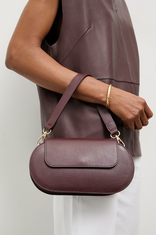 Кожена чанта Answear.LAB from the Unscripted collection гладка кожа бордо 222.iak