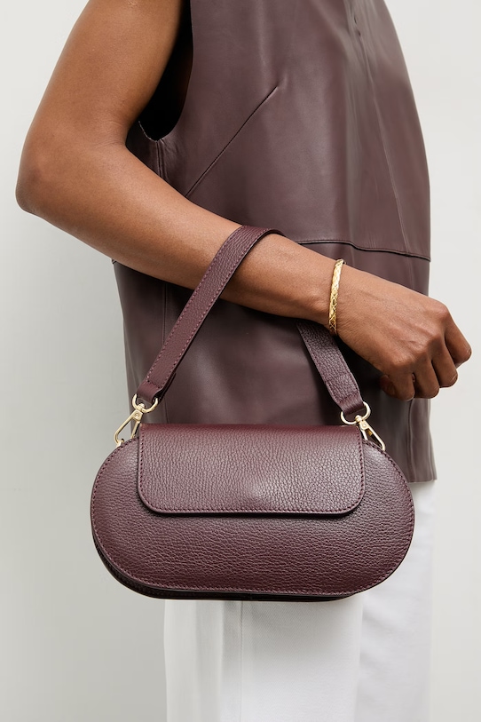 Кожена чанта Answear.LAB from the Unscripted collection гладка кожа бордо 222.iak