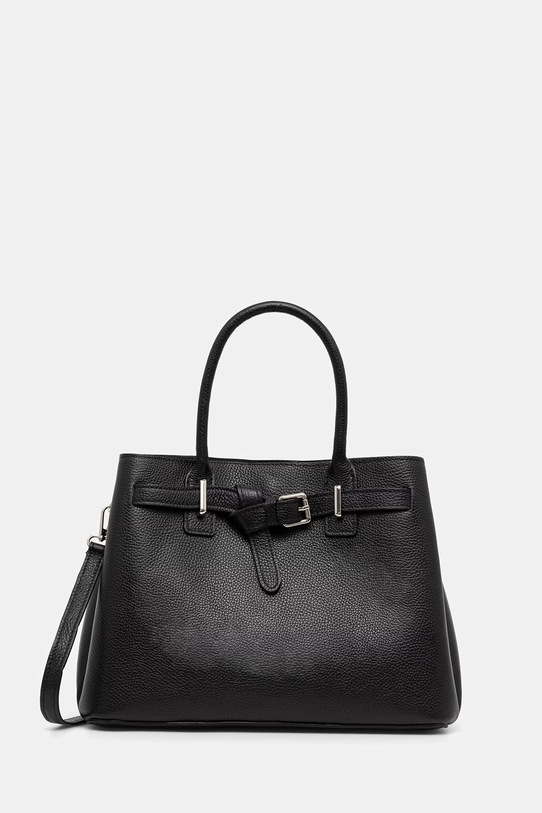 Answear.LAB torebka skórzana skóra licowa czarny el108.iak