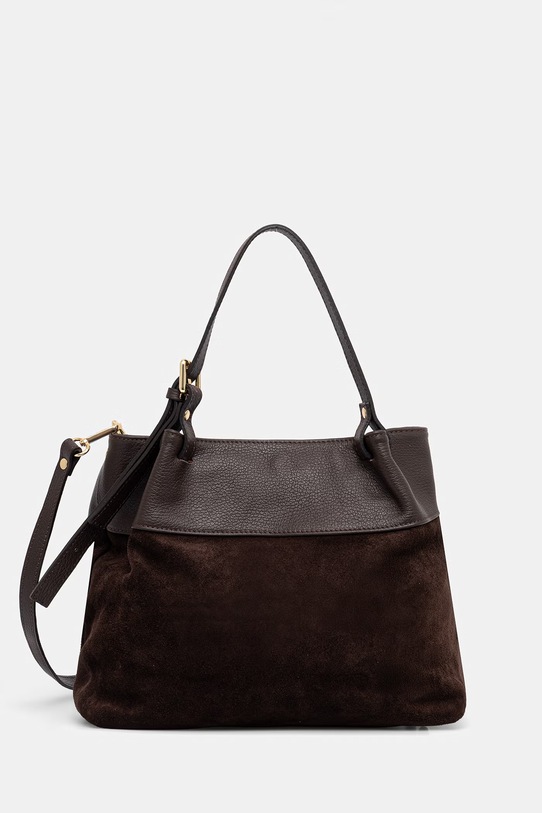 Answear.LAB torebka zamszowa skóra licowa brązowy feb0205.iak