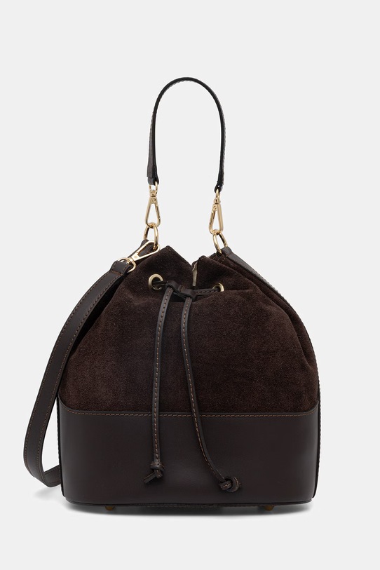 Answear.LAB Torebka worek damskie zamszowe WS26-TOD102 brązowy WS26